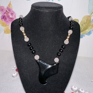 Fashion Long Glass Beaded ￼Necklace With Unique Pendant 22” ￼Long